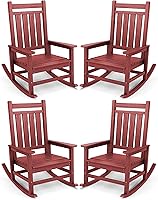 Vista 22 de SERWALL - Juego de 2 sillas mecedoras de exterior de gran tamaño, balancín de HDPE para adultos, sillas mecedoras de patio para porche, Aruba