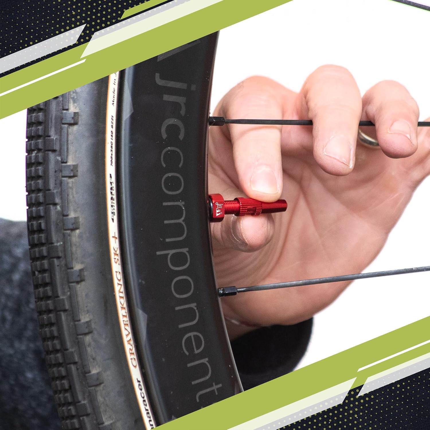 JRC Components Aluminum Tubeless Valve Stem Kit | Premium Presta Valves with Core Removal Tool | Suitable for Variety of Tubeless Tires: Road, Gravel, XC, Enduro, DH, etc