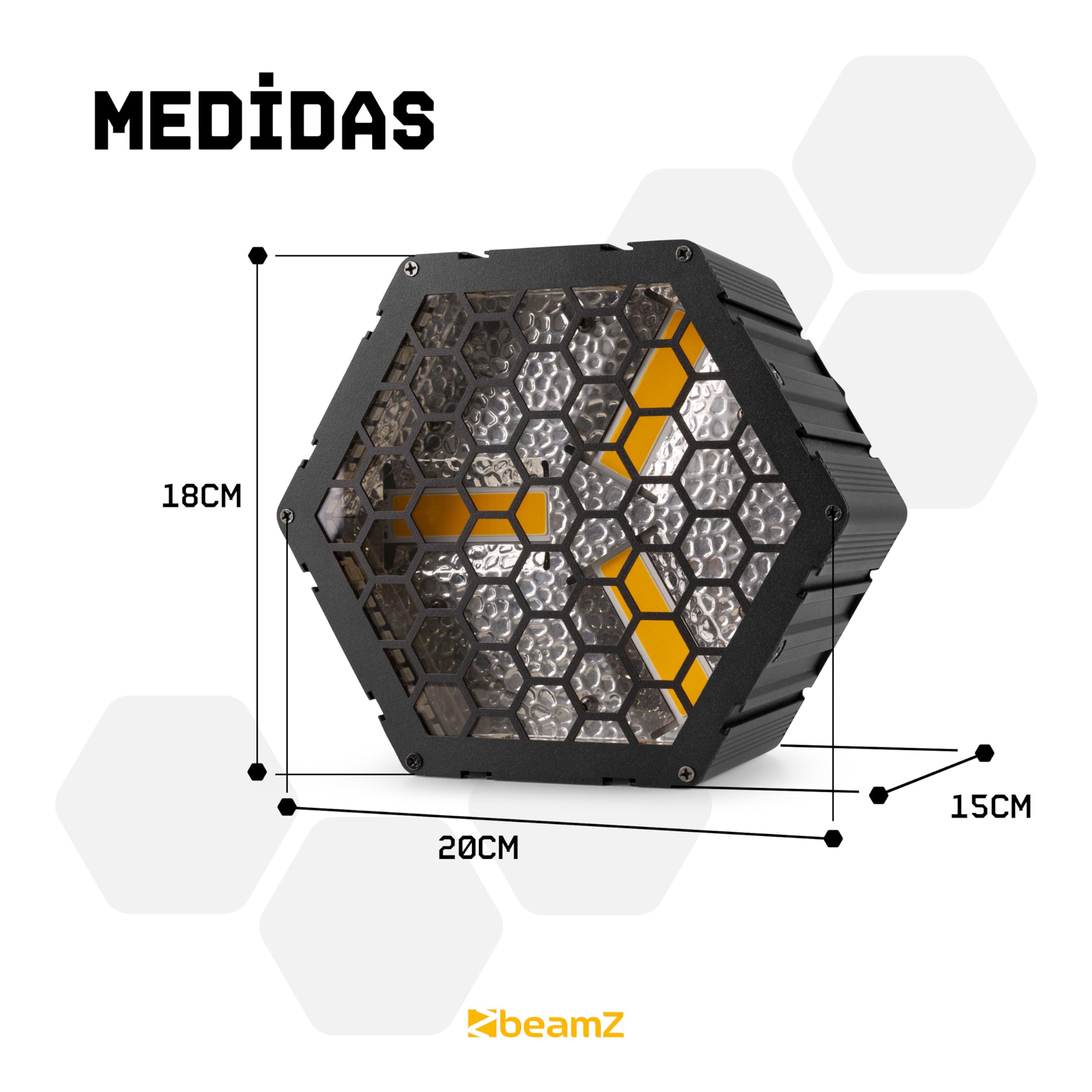 BeamZ RB90 - Pack 7 Cegadoras Retro LED RGB Blanco Calido 3x30W DMX 16/34 Canales 72 LED SMD RGB Dimmer Lineal 100% Efectos Automaticos Master Slave Iluminacion Escenica Profesional