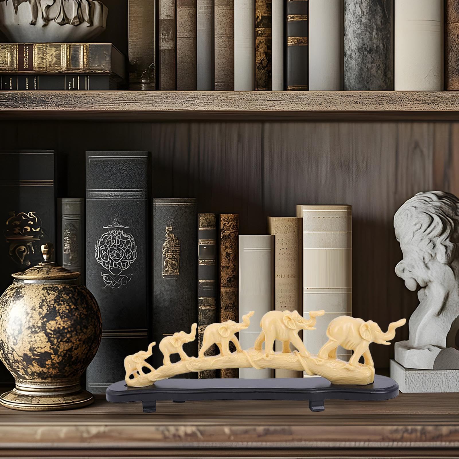 Estatua Elefante Decor Hogar Escultura Animales Coleccionables Resina