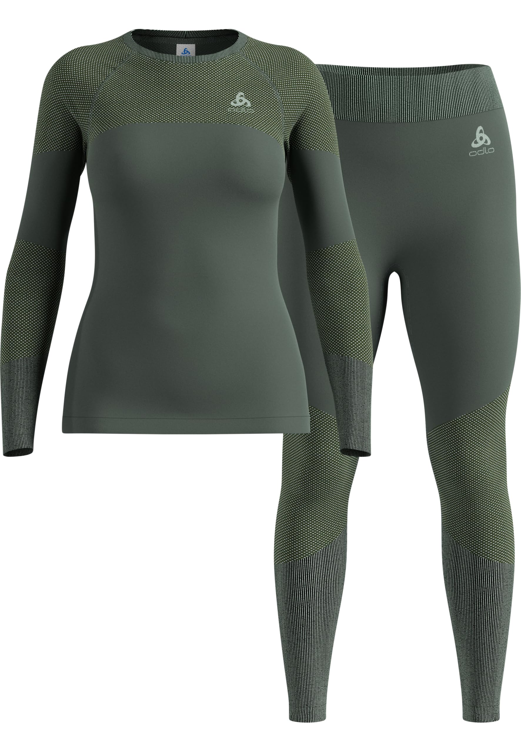 Odlo Performance WARM Damen Funktionsunterwäsche Set, Schwarz, Atmungsaktiv mit Belüftungszonen, Skiunterwäsche für Wintersport, Geruchshemmend mit HEIQ Mint