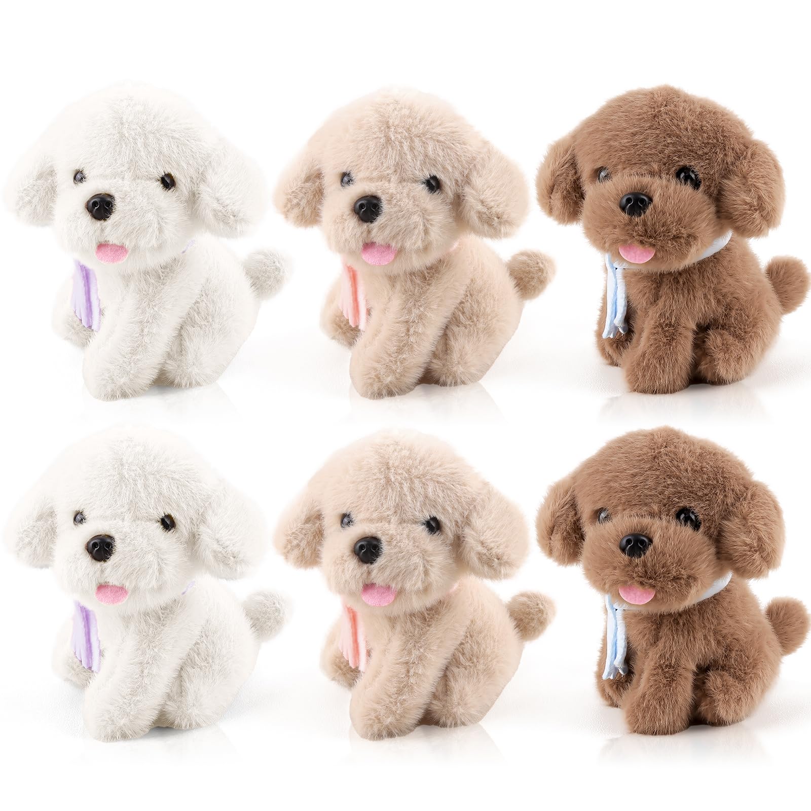 ANBOOR 2Pack Piccoli peluche Alpaca con portachiavi Pecora Peluche Kawaii Giocattolo regali per l'asilo (Blu & Rosa