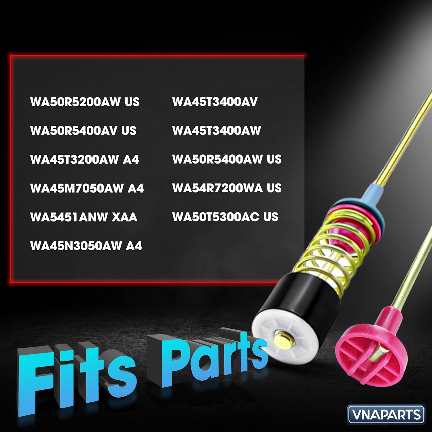 WA50R5200AW US WA50R5400AV US WA45T3200AW A4 WA45M7050AW A4 WA5451ANW XAA WA45N3050AW A4 Washer Suspension Rods (4 Pcs) For Samsung WA45T3400AV WA45T3400AW WA50R5400AW US WA54R7200WA US WA50T5300AC US