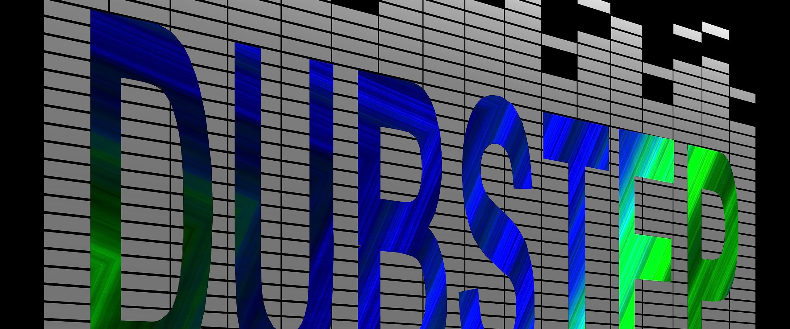 Quadro in vetro panoramico, da parete in vero vetro, direzione musicale Dubstep, 120 x 50 cm, con sospensione e distanziatore