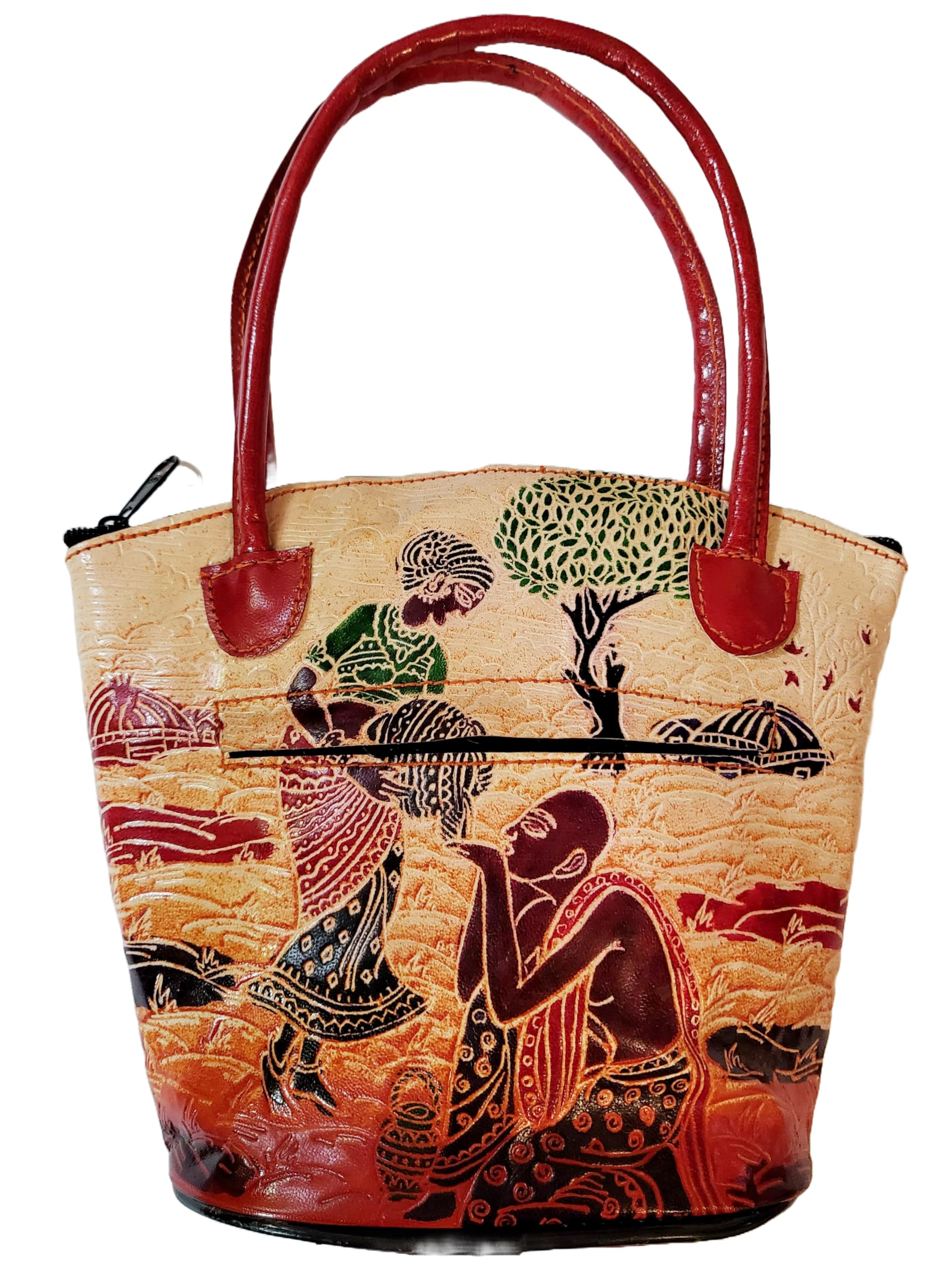 CLASSIQUE Shantiniketan Pure Leather Traditional Printed Handbag Medium Batua Purse for Women Drinking Water (B0CJ9Y8T5D) Amazon Price History, Amazon Price Tracker