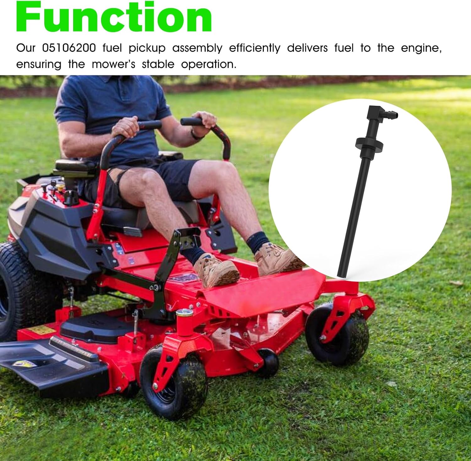 05106200 Fuel Pickup Assembly Replacement Ariens Ikon Gravely Fuel Pickup, Black