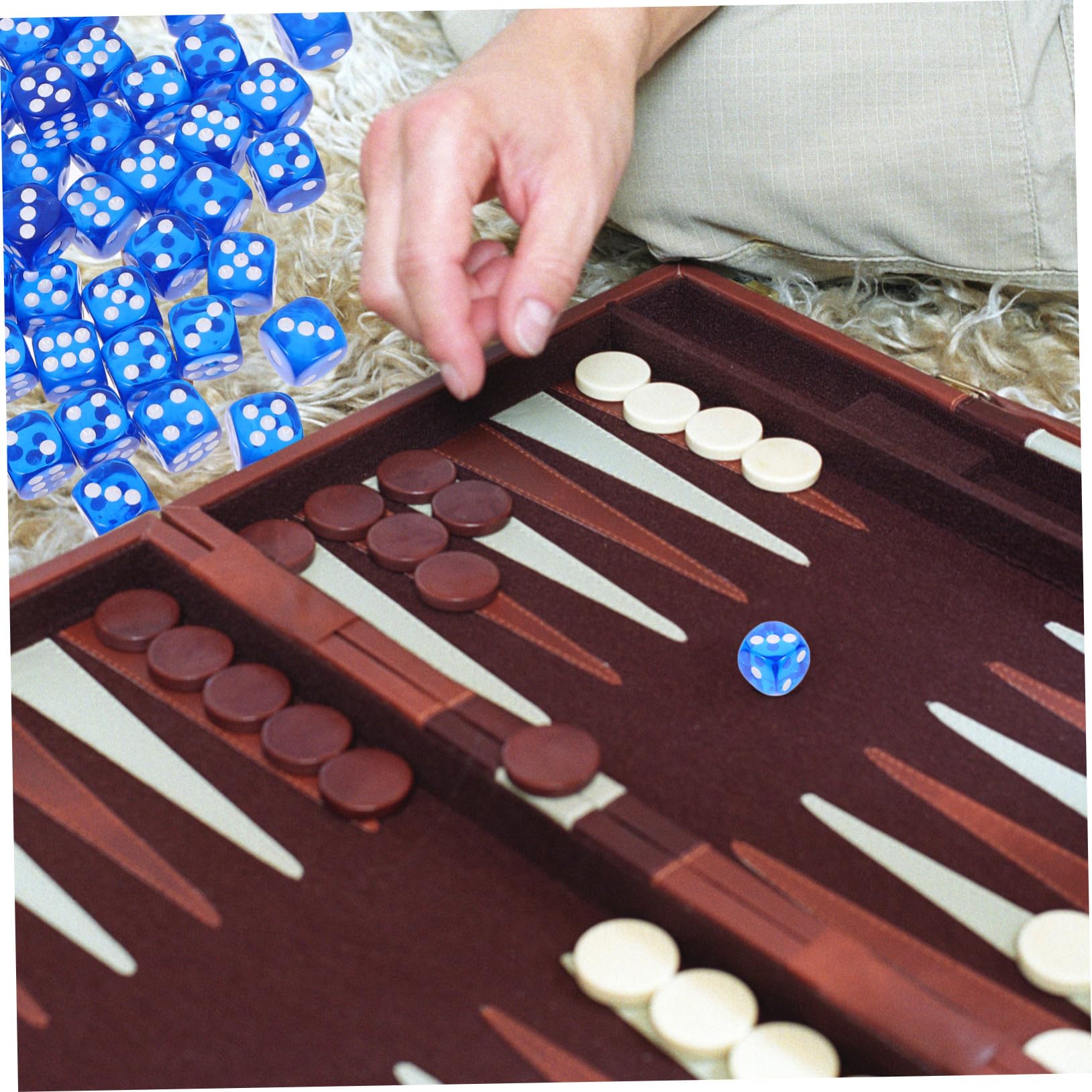 100 Pièces Dés Acrylique Colorés Arrondies Accessoires de Jeu de Société Portable pour Fête et Jeux de Table