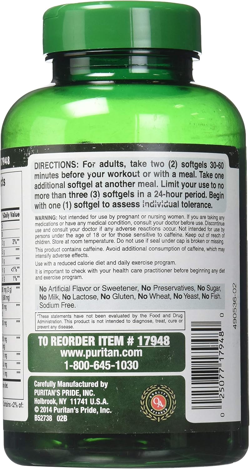 Puritans Pride Myoleptin Cla Extreme Softgels, 104 Count : Health & Household