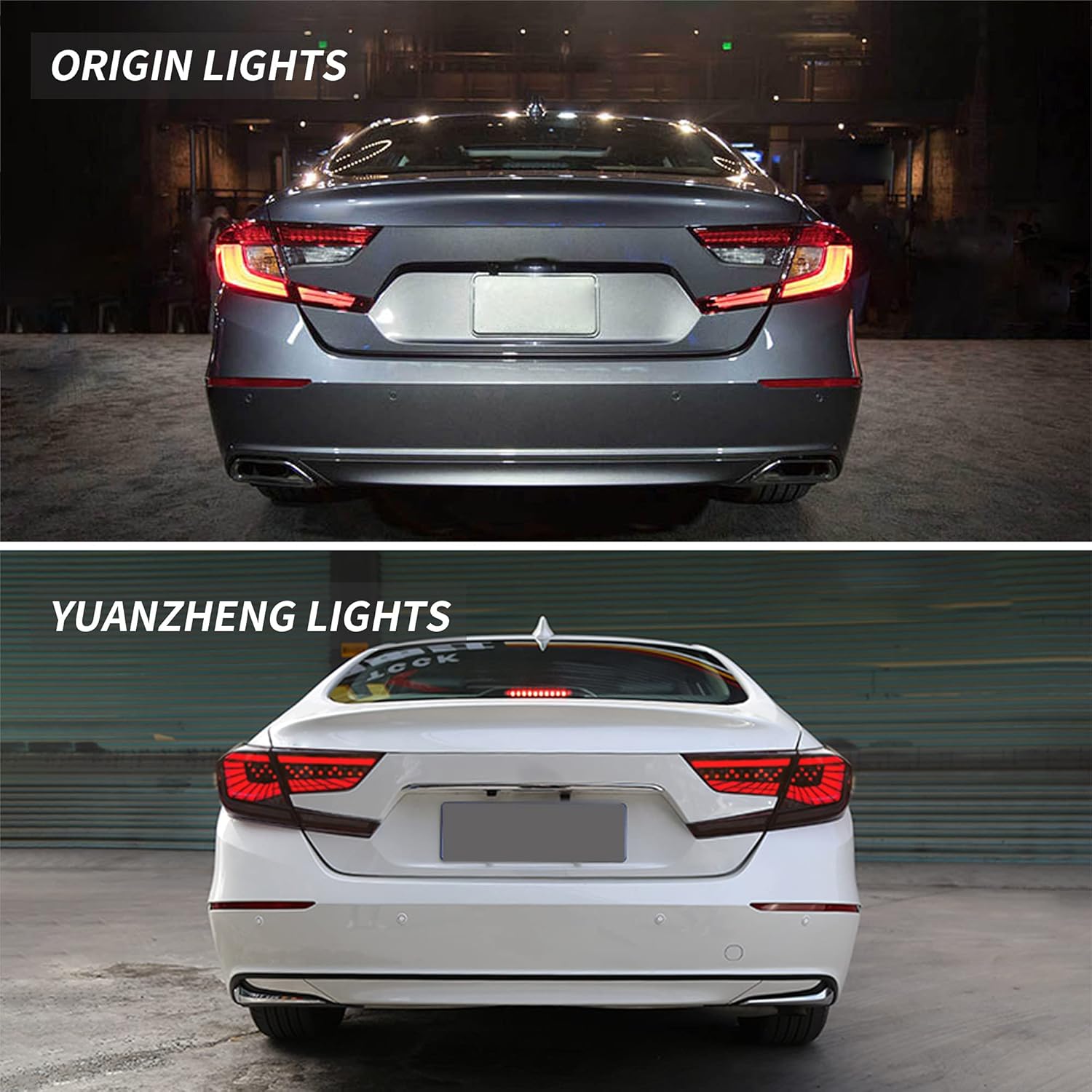 VLAND LED Starry Tail Lights Compatible For [ Honda Accord 10th Gen 2018-2022 ] Rear Lamps with Dynamic Animation, Smoked, Pair