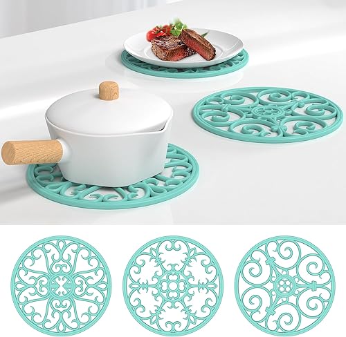 Miniatura 2 de Salvamanteles de silicona para platos calientes y sartenes, almohadillas calientes antideslizantes resistentes al calor para cocina, soportes para