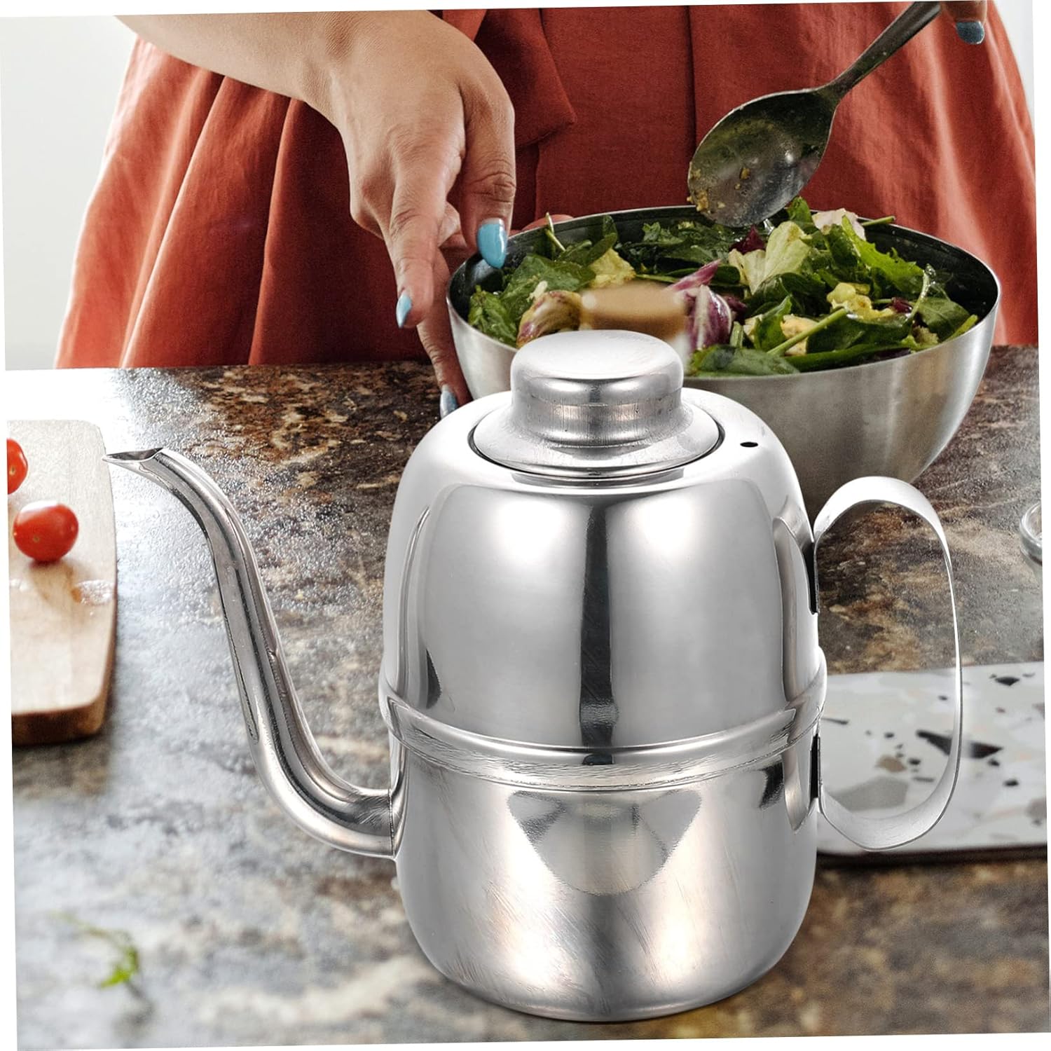 14oz Olive Oil Dispenser Spray Stainless Steel Bottle Topper Oil Vinegar Sprayer Leakproof Dustproof Sauce Dispenser