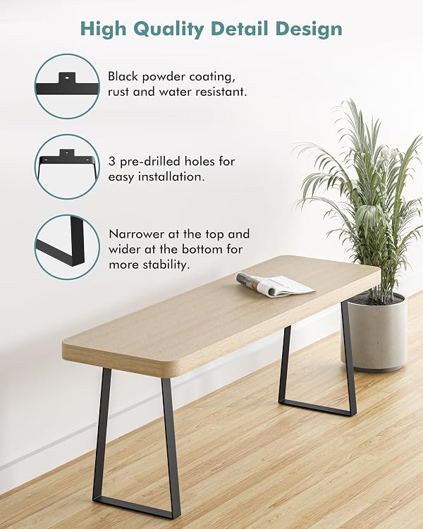 Metal Table Legs 12 Inch, Trapezoid Desk Legs DIY Bench, Side/Coffee Table by TITECK - Used condition - Image 4
