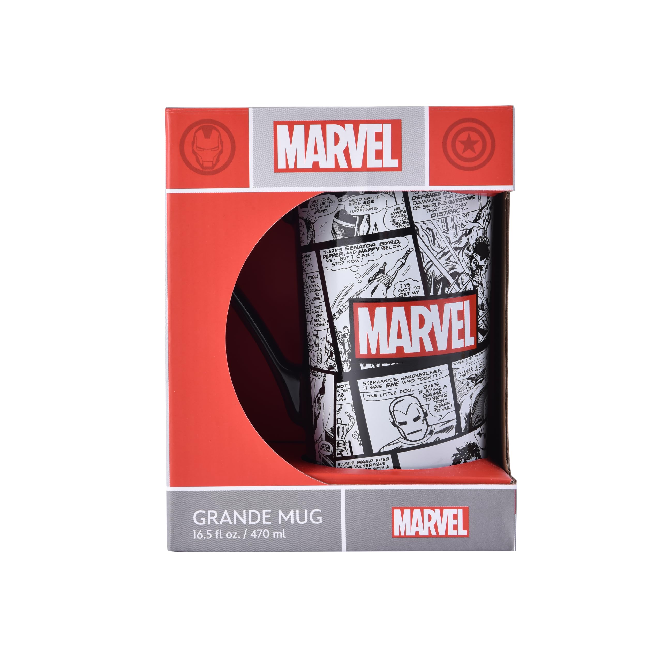 Marvel Characters Hot Chocolate Ceramic Mug 470ml / 16.5oz, Official Licensed Large Superhero Drinkware for Fans