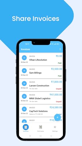 Invoice maker, Estimates