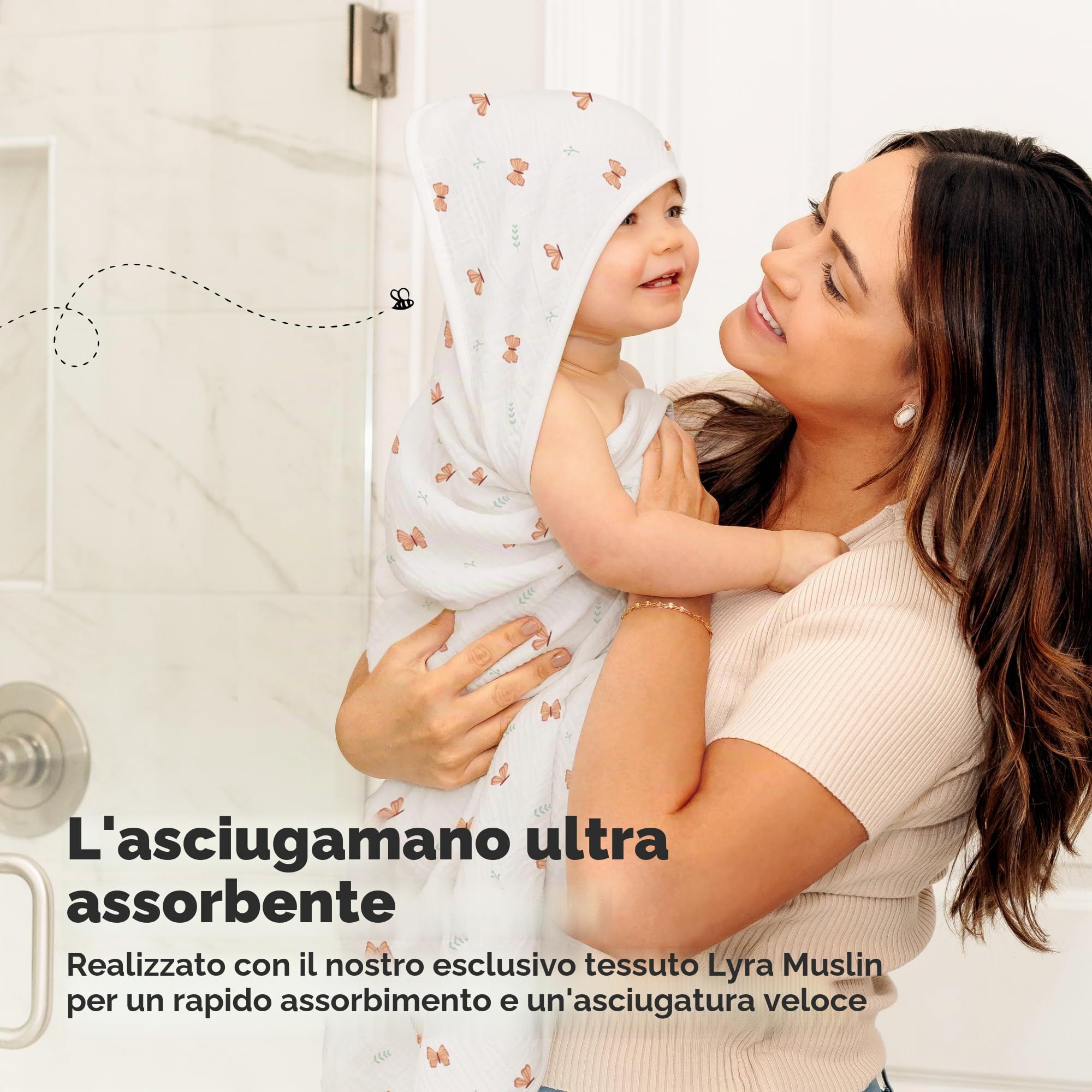 KeaBabies asciugamano in mussola con cappuccio per bambine e bambini - asciugamano con cappuccio in 100% cotone biologico per neonati e bambini, morbido e assorbente con cappuccio (Monarch)