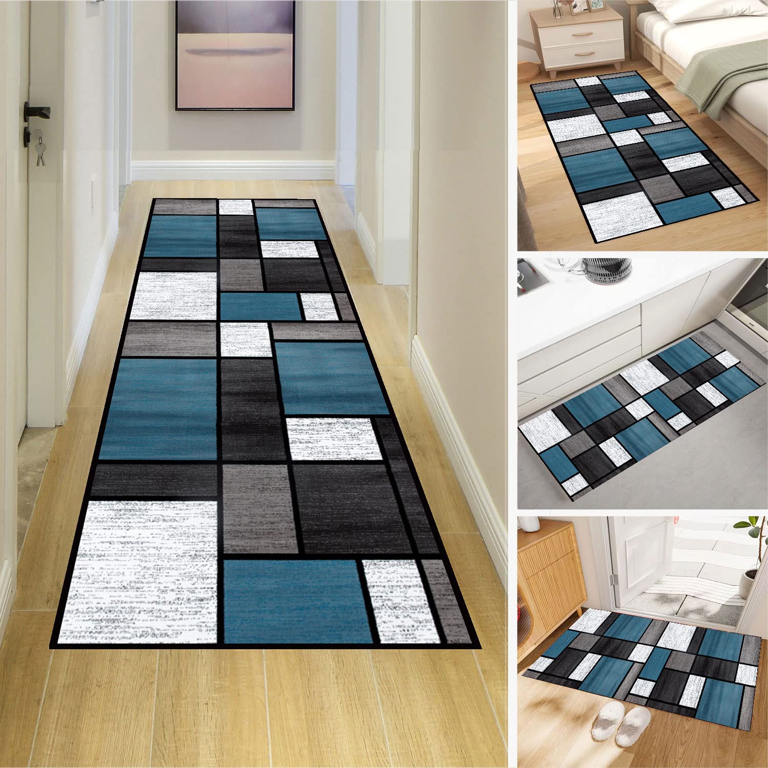 Dmkjdzsw Carpet Runner，Non Slip Backing for Kitchen Floor，Long Hallway Hall Runner Narrow Rugs - Cotton Pile