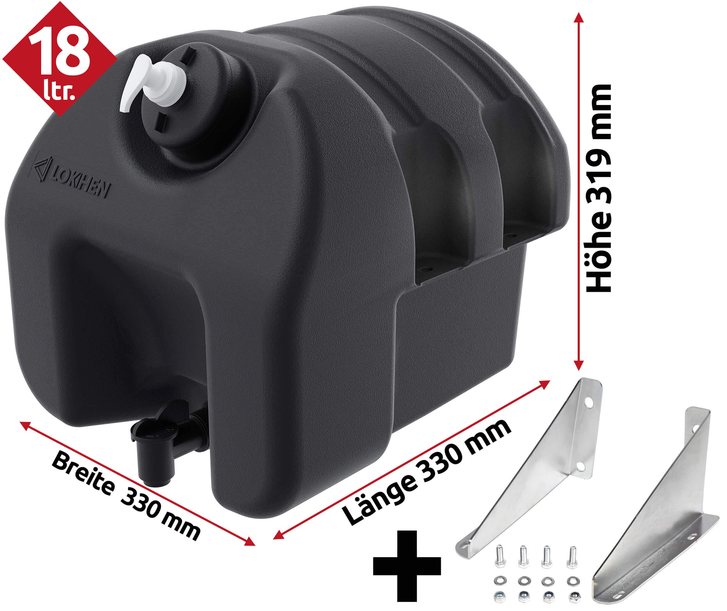 Depósito de agua de lavado de 18 l con dispensador de jabón, tanque de agua con soporte