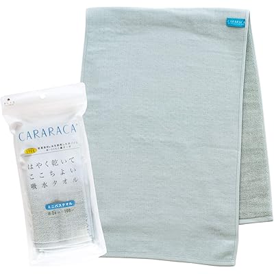 オカ(OKA) ミニバスタオル 乾度良好カララカ 約34cm×100cm グリーン (吸水 速乾 乾度良好 抗菌防臭) 4548622805611