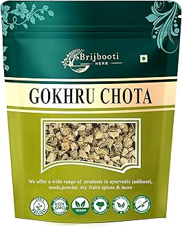 Brijbooti Gokhru Chota 100 Gr - Tribulus Terrestris Seeds - Small Caltrops | FSSAI, GMP, ISO Certified