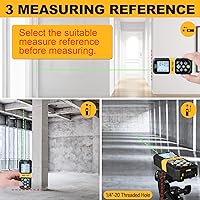 Vista 2 de PREXISO Medidor Láser Recargable, Herramienta de Medición Láser de Haz Verde de 265 Pies con Sensor de Ángulo y Almacenamiento de 30 Conjuntos