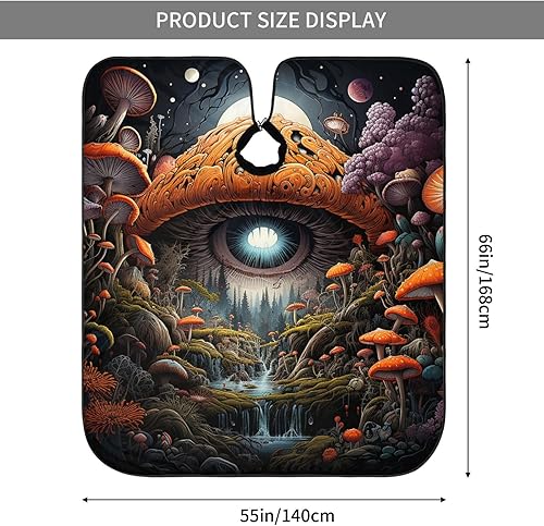 Miniatura 3 de Eyes and Mushroom Psychedelic Magic Vintage Barber Cape for Men Professional Hairdressing Cutting Salon Cape Hair Styling Cape