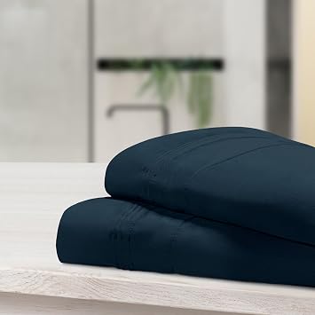 Superior 1000 Thread Count Egyptian Cotton Pillowcase Set, Pillow Covers for All Pillows and Sleepers, Soft Pillowcases for Bed Fashion, Basics, Large Cases, Set of 2, King Size, Navy Blue