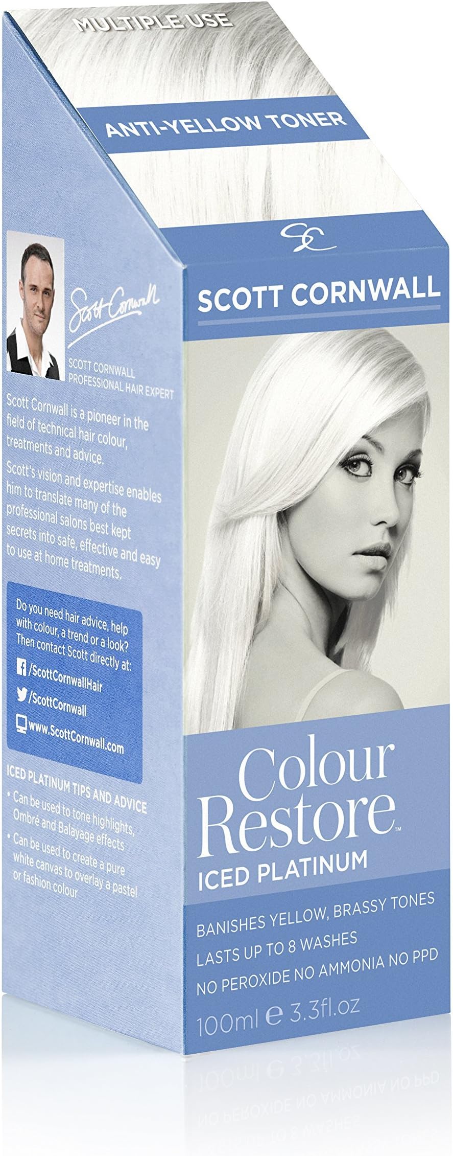 Colour Restore Iced Platinum Anti Yellow Hair Toner - Multiple Use -100ml