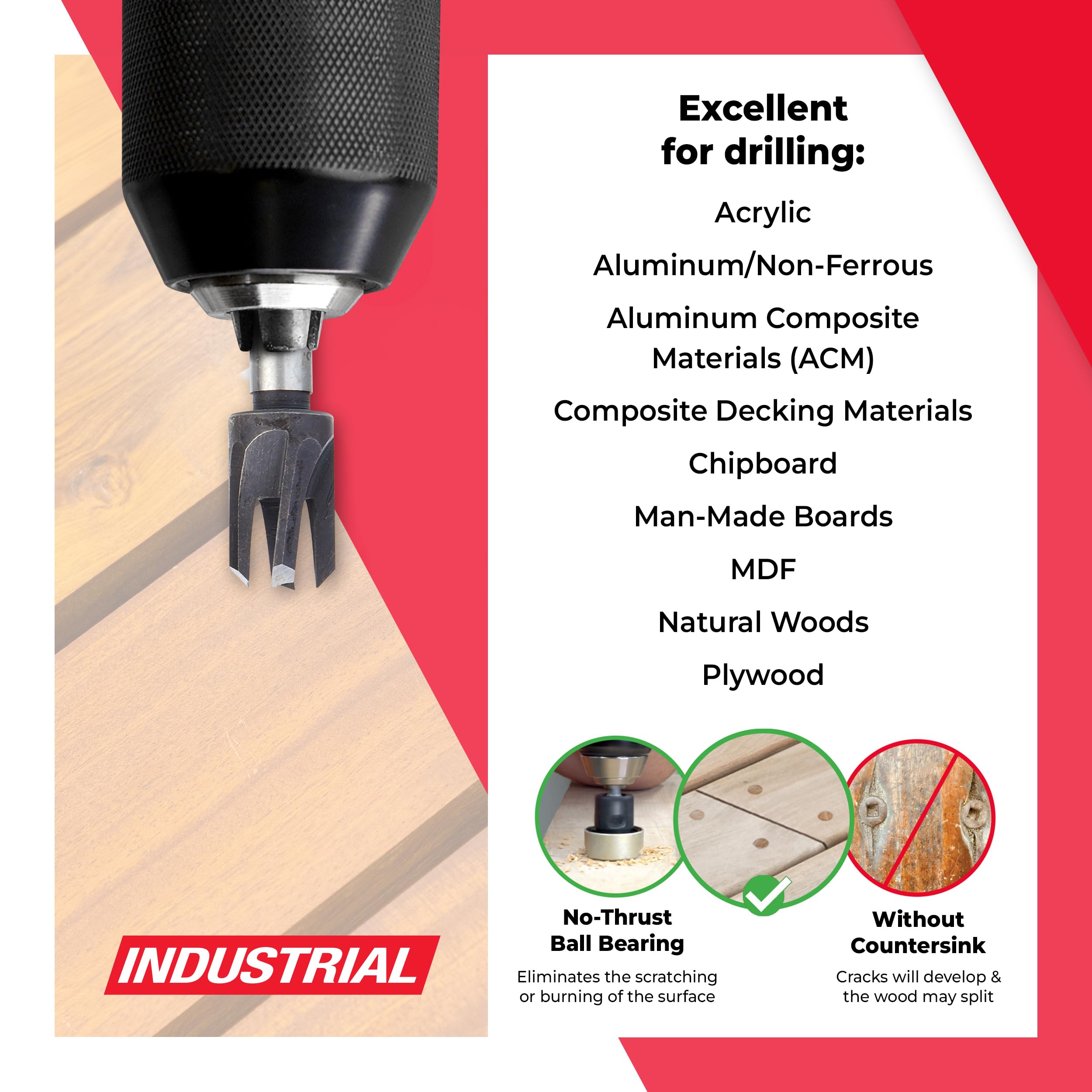 Amana Tool Carbide Tipped Countersink Drill Bit with, Plug Cutter