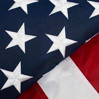 Homissor American Flags for Outside US Flag 4x6 Heavy Duty Outdoor USA Banner Embroidered Stars High Wind All Weather Sewn Stripes Brass Grommets