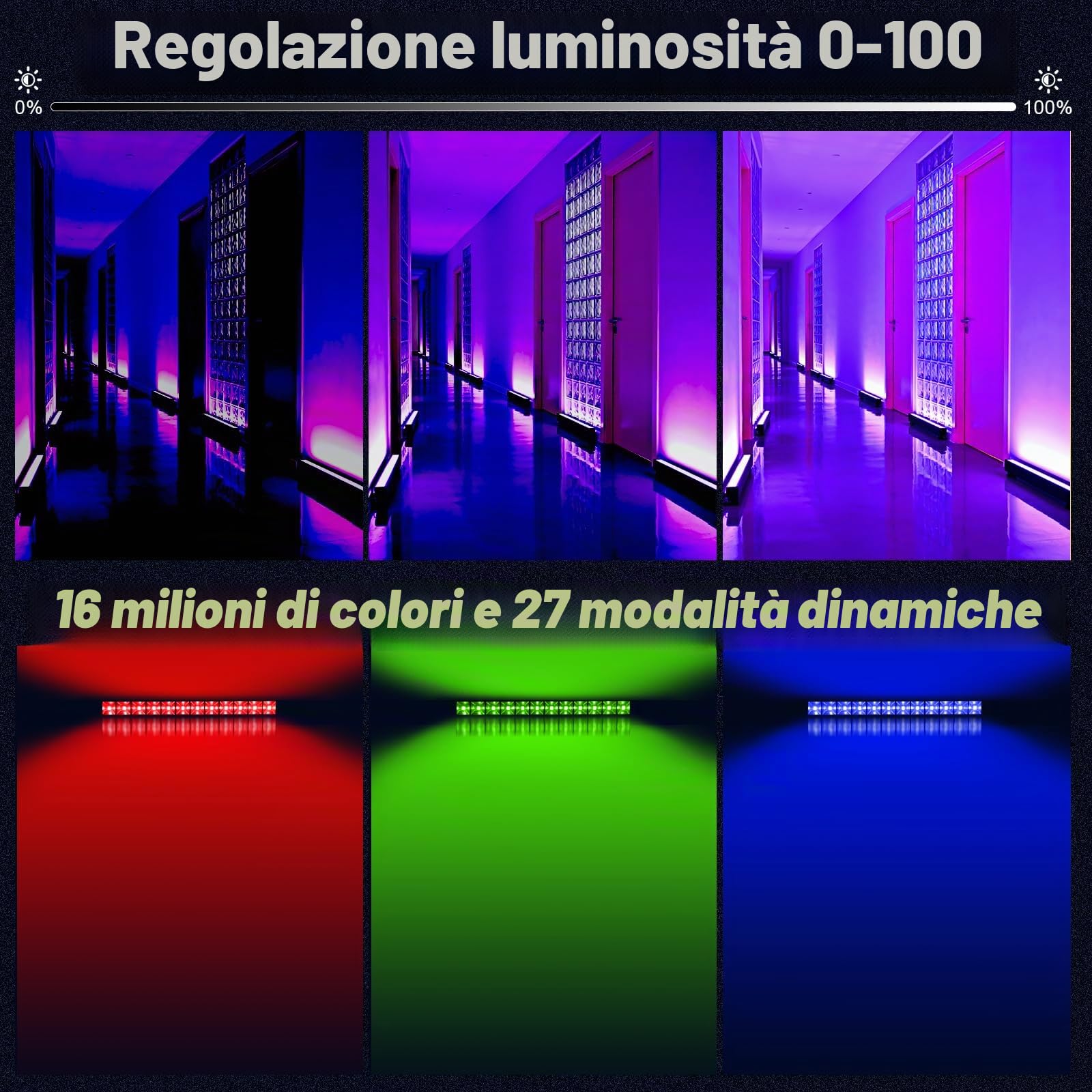 2PCS Faretto RGB, 30 W RGB LED Wallwasher con telecomando a 360°, faretto LED per esterni, IP66, impermeabile, timer, effetti di luce LED per discoteca, Halloween, Natale