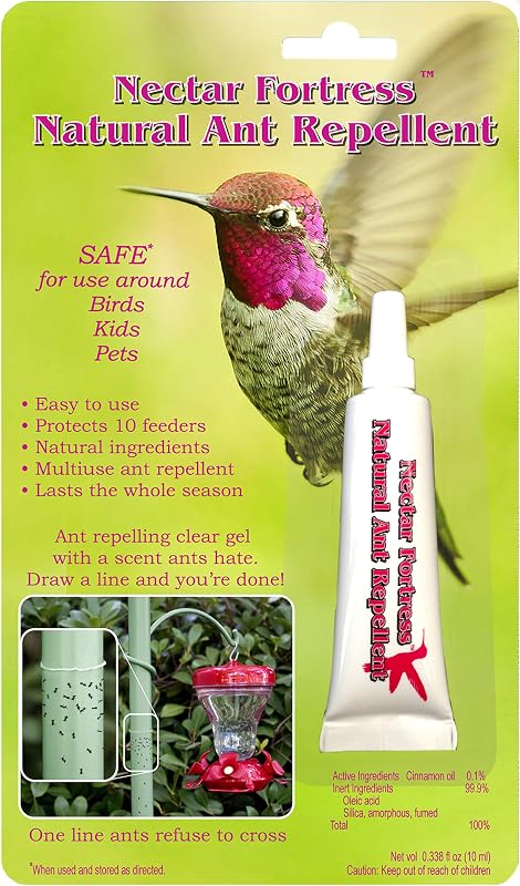 Repelente natural de hormigas Nectar Fortress, protector de hormigas en gel transparente | Seguro y natural, Multiusos, Para comederos para colibríes, Ingredientes a base de alimentos, Fácil de aplicar, Hecho en EE. UU.