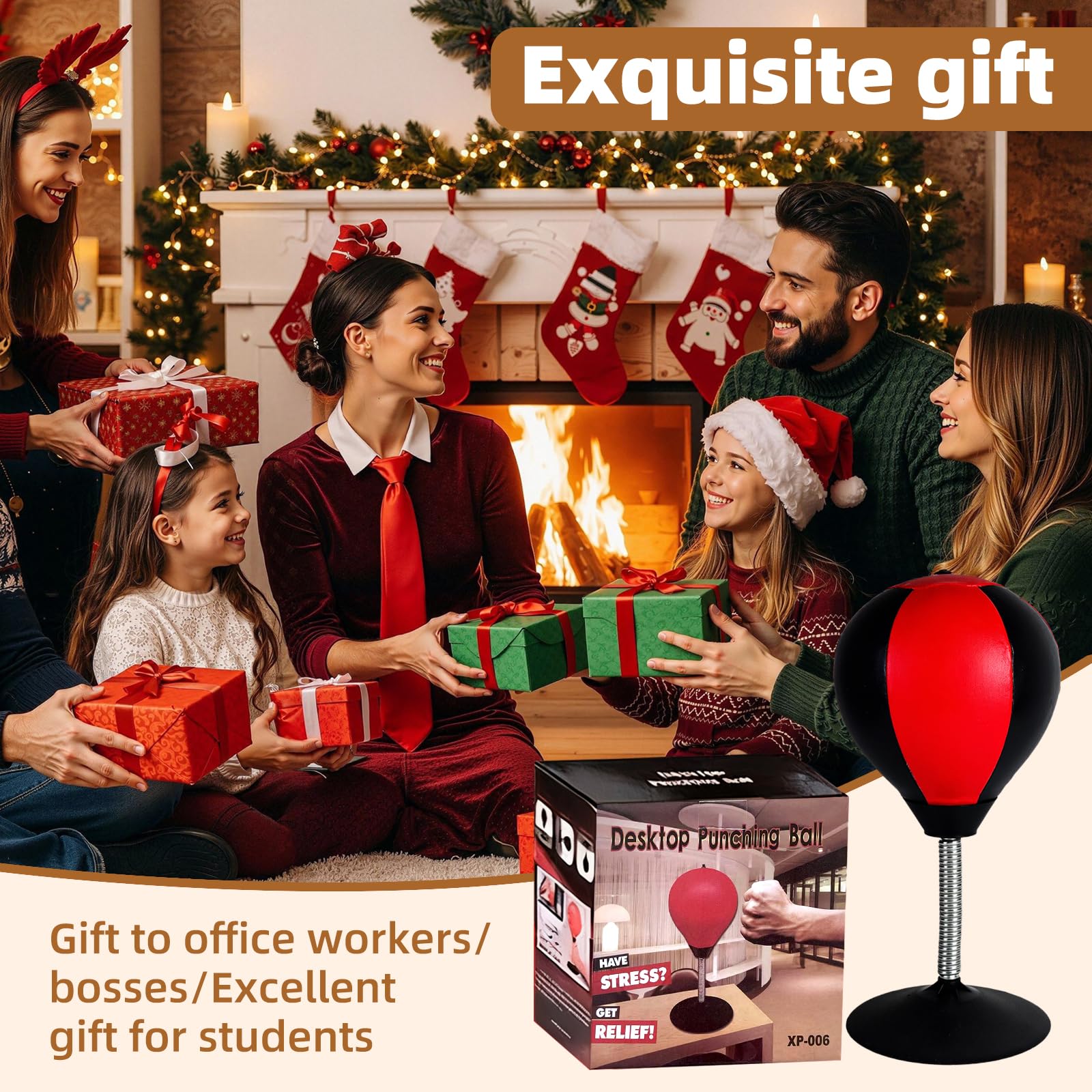 Divertido saco de boxeo de escritorio, producto para aliviar el estrés con ventosa para escritorio de oficina y hogar, divertido regalo de broma para jefes, compañeros de trabajo, amigos, mini boxeo