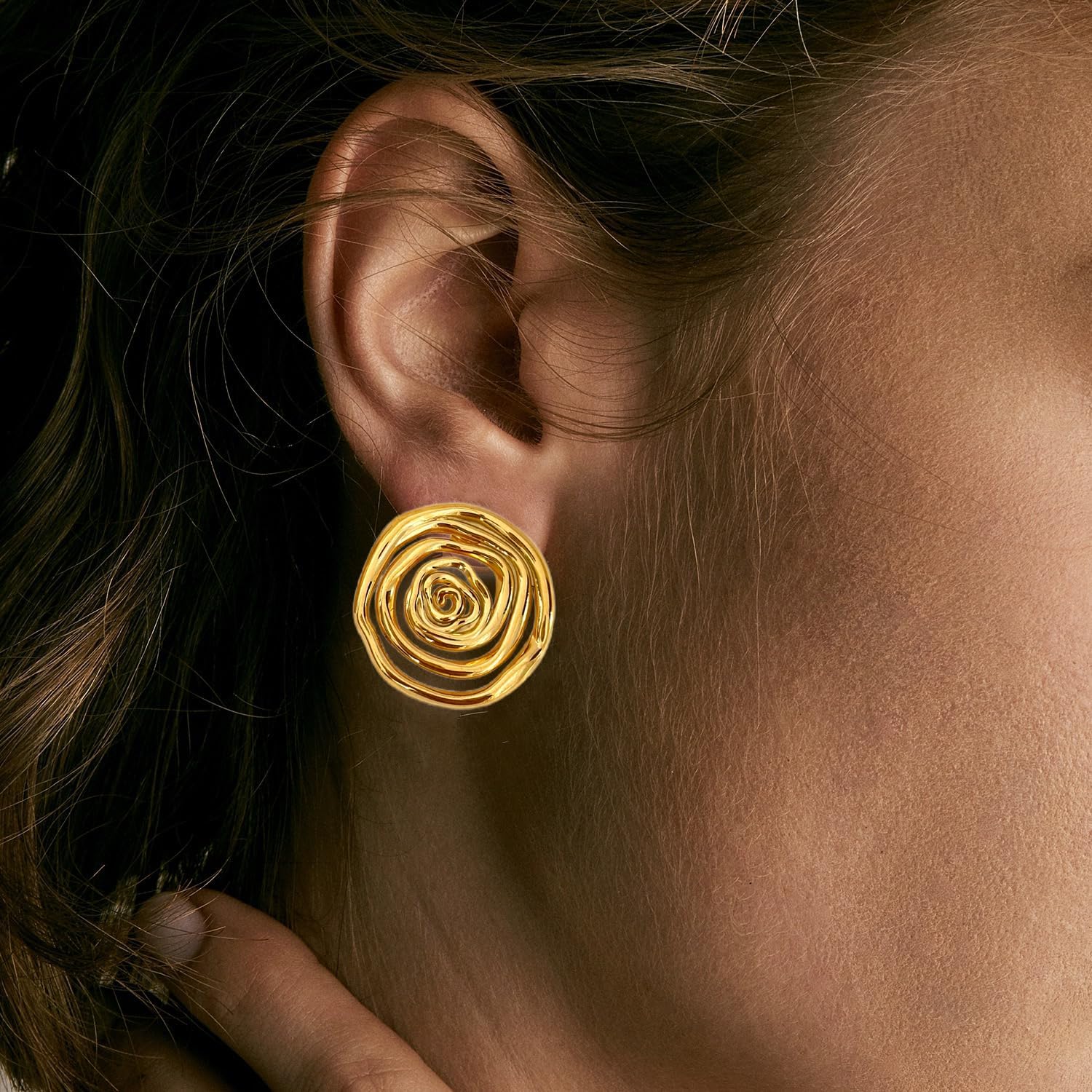 Chunky Gold Earrings for Women - Image 4