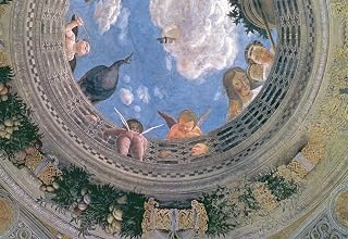 DTVWHQOHR Famous Painting Canvas Paining Print Posters Prints Art Trompe Loeil Oculus in the Centre of the Vaulted Ceiling of the Camera by Andrea Mantegna Modern Wall Artwork for Home Decor 60x90cm