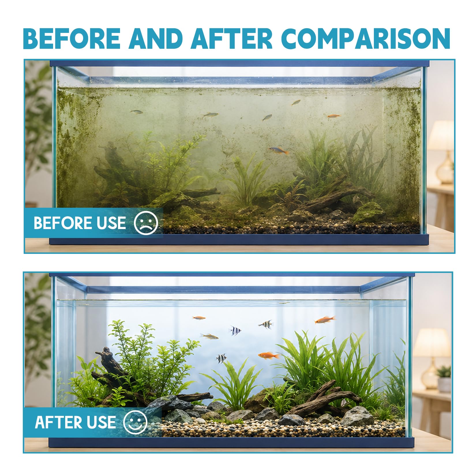 Herbst Aquarium Reiniger, 3.2m Mulmsauger Aquarium Set mit 2 in 1 Algenschaber für Fischwasserglas & Wasserwechsel Teichsauger mit Einstellbare Durchflussregelung Wasserwechsel Pumpe Sicher für Fische