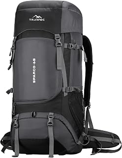 TRAWOC SPARCO 65L Travel Backpack Hiking Trekking Bag Camping Rucksack for Men & Women, Rain Cover/Shoe Compartment HK009,... Price In India