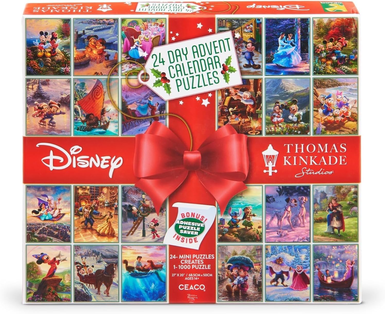Ceaco Thomas Kinkade Disney 24 Day Advent Calendar Puzzles 100PC Puzzle