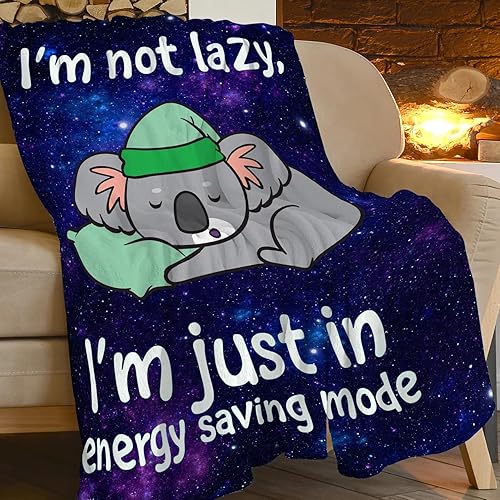 Miniatura 2 de Linda manta de koala divertida para dormir, manta de koala para niñas y niños, manta de forro polar súper suave y acogedora manta mullida para sofá,