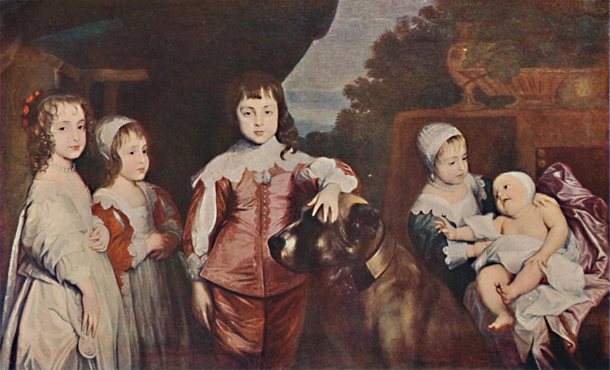 Cinq aînés de Charles Ier par Van Dyck, tableau moderne de dimensions 60x90cm