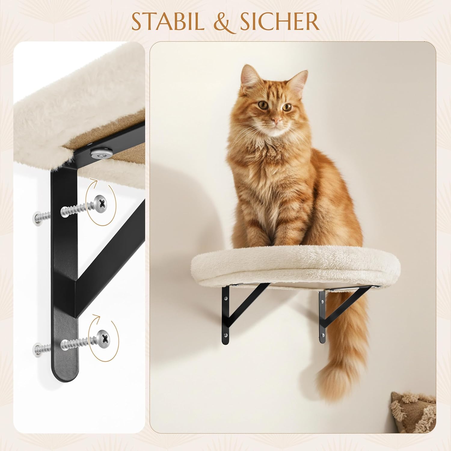 Close-up of a metal bracket being screwed into a wall, demonstrating the stable and secure mounting process.