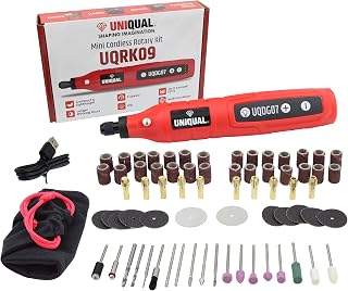 UniQual 72pcs Mini Cordless Drill Machine Rotary Tool Kit |UPGRADED| 2000mAh 5 Speed with LED | USB Rechargeable for Resin... Price In India