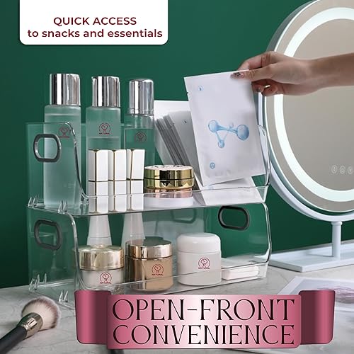 Miniatura 3 de Skywin Contenedores de almacenamiento transparentes apilables para despensa (2 pequeños + 2 grandes), organizadores de acrílico transparente y