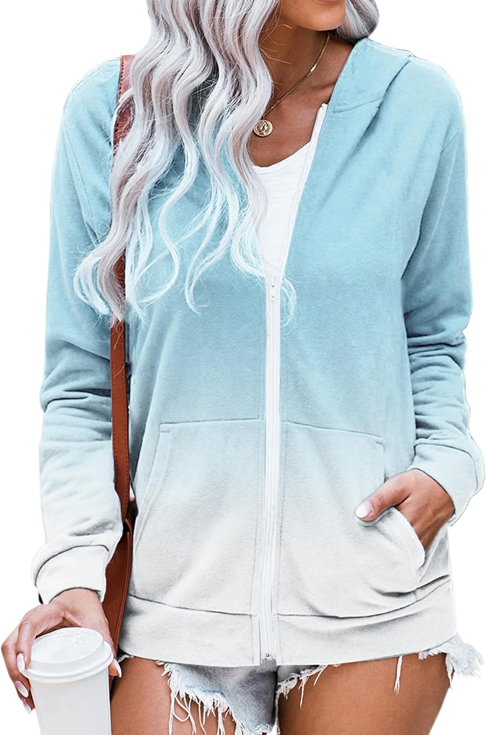 YOCUR Womens Fall Hoodies Casual Sweatshirt Tie Dye Lightweight Long Sleeve Sweaters Tops