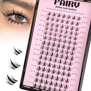calphdiar Bottom Lash Clusters Fairy Eyelash Extension Bottom Lashes Clusters 5-7mm Natural Bottom Eyelashes DIY Manga Lower Cluster Lashes Extensions Wispy Bottom Individual Lashes