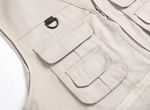 Miniatura 4 de LISUHEPEAL Chaleco de pesca para hombre, verano, trabajo al aire libre, safari, viajes, fotos, chalecos con múltiples bolsillos para hombres