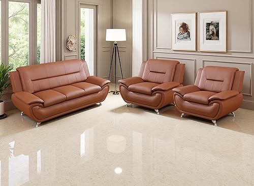 Miniatura 14 de Sofás de cuero para sala de estar, juego de sofás para sala de estar, sofá para dormitorio, apartamento, juegos de muebles para sala de estar (cuero