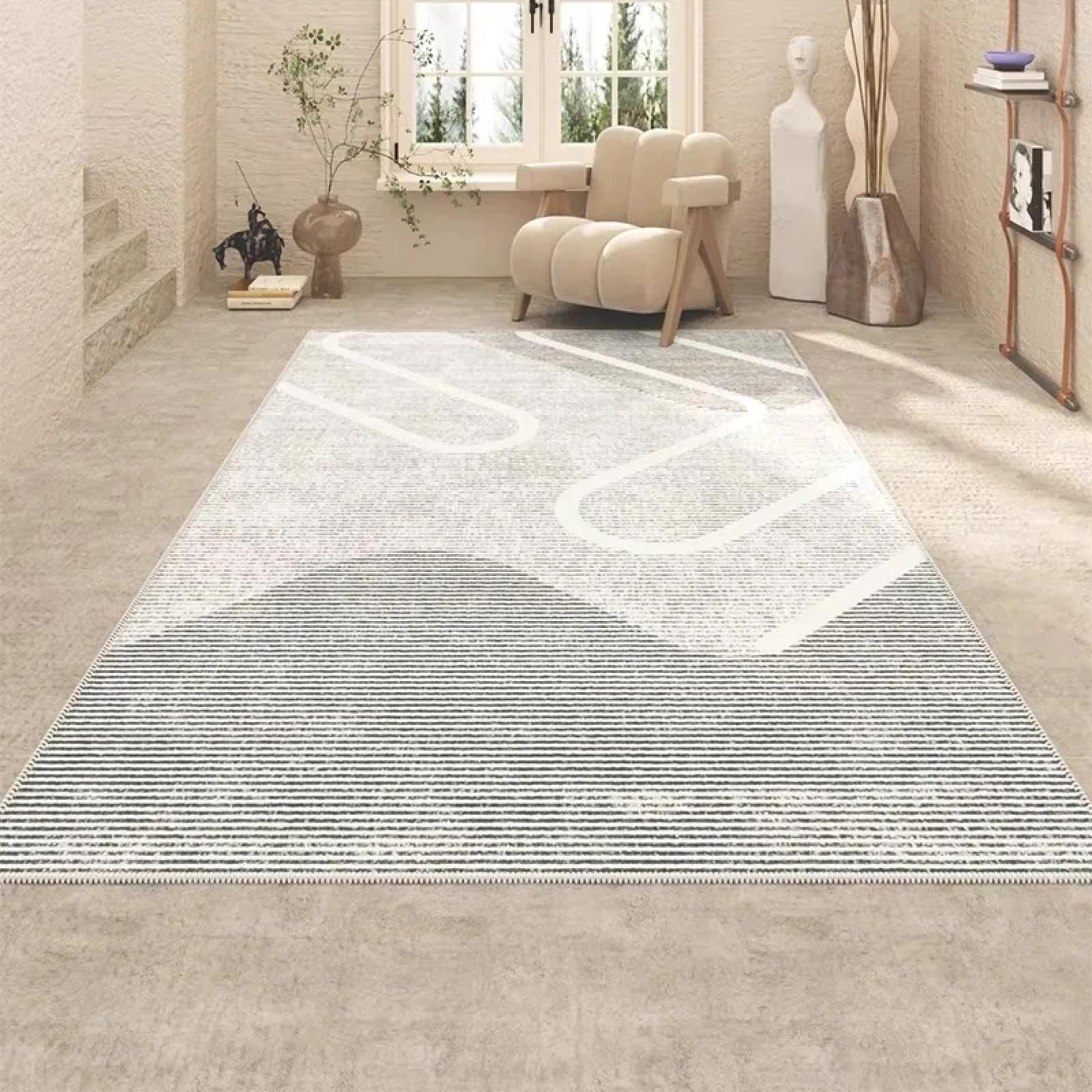 Tapis en velours cristal de salon haut de gamme, finition moderne 01