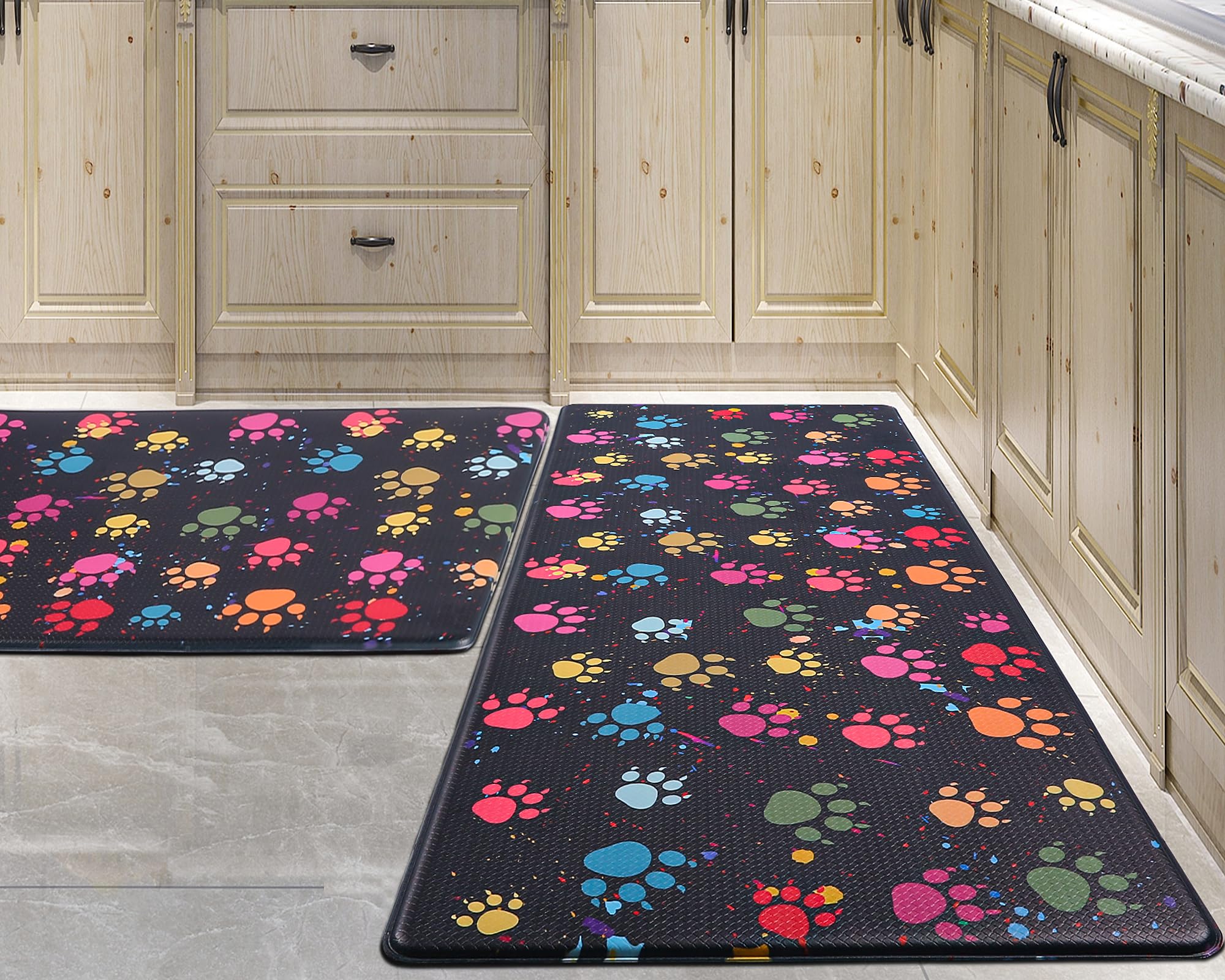 Extra Large Cushioned Anti-Fatigue Kitchen Mats, Waterproof Non-Skid Kitchen Rugs Ergonomic Comfort Standing Mat for Kitchen, Home, Office, Sink,