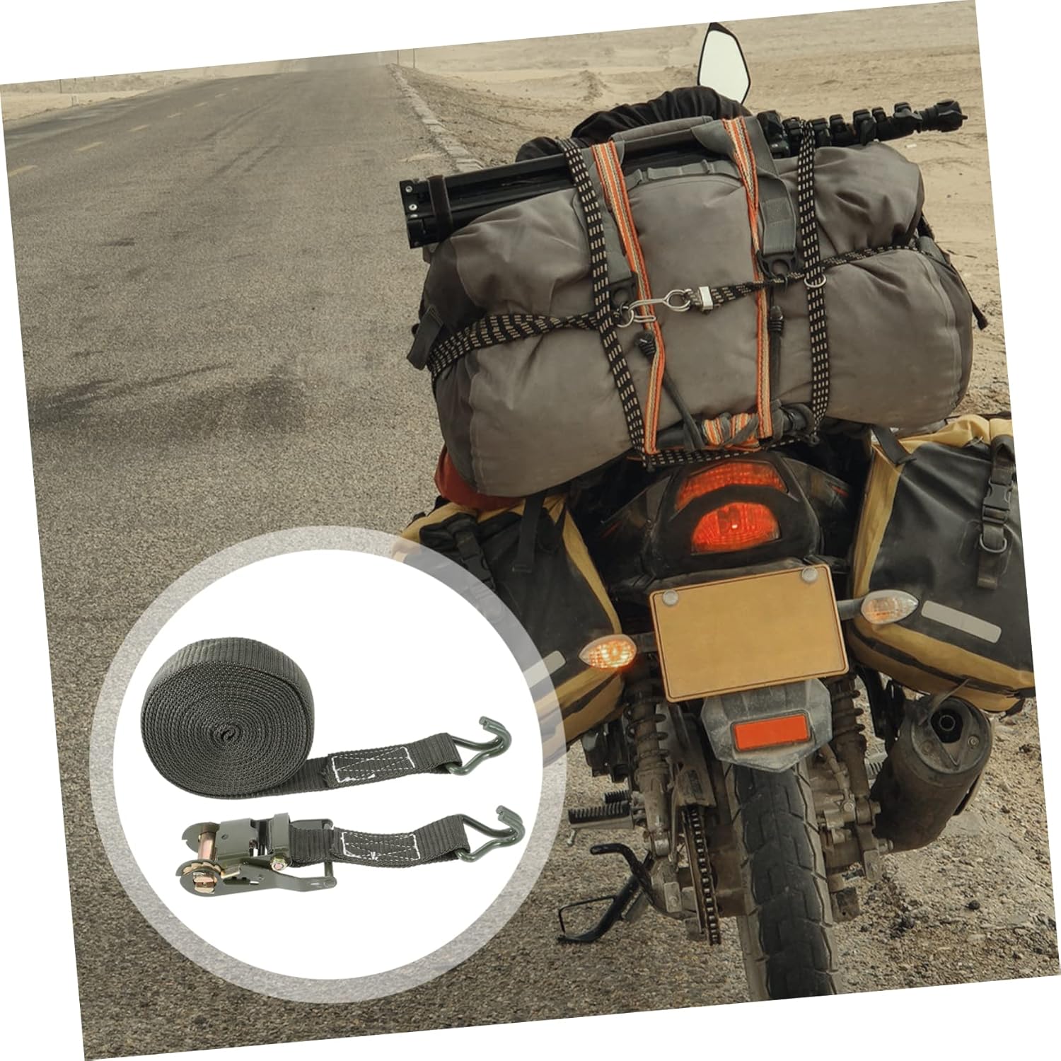 DOITOOL Heavy Duty Ratchet Straps for Trucks Auto Retract Ratchet Straps Rhino