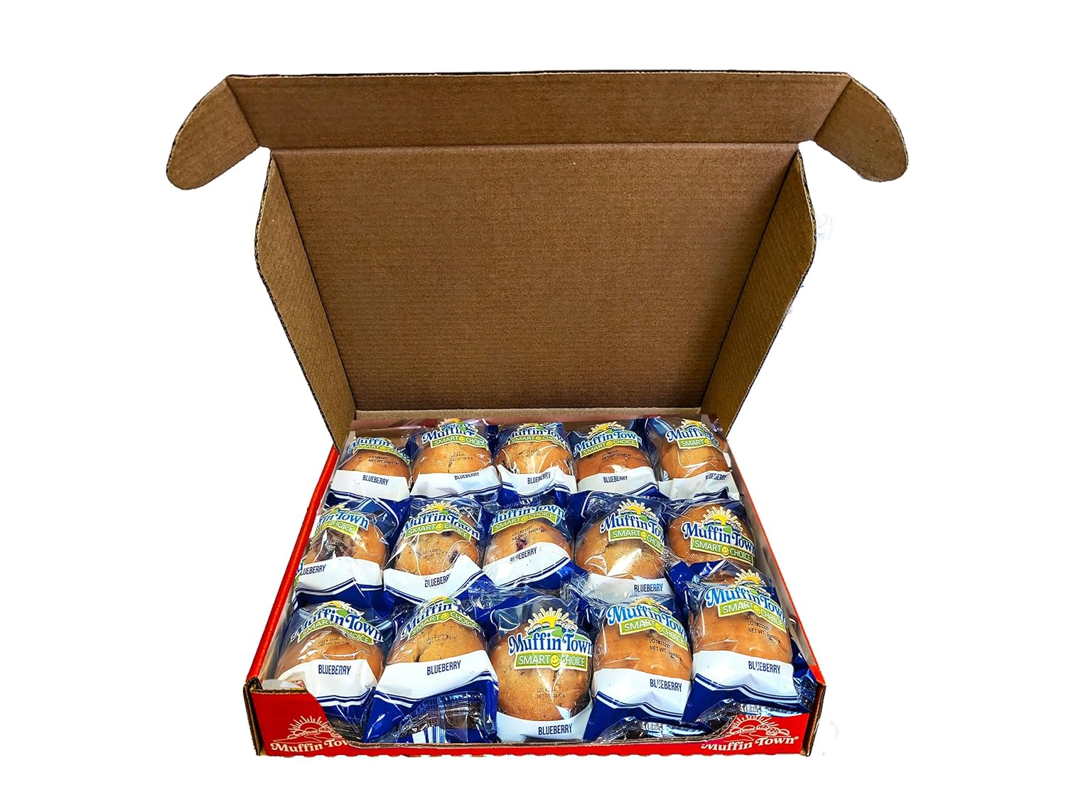 Muffin Town Smart Choice Whole Grain Blueberry Muffins – 20 Pack (1.8 oz Each) | Individually Wrapped Healthy Snacks | 100% Peanut & Nut-Free | School Safe, Kosher Certified | Soft & Moist Bakery Fresh Treats